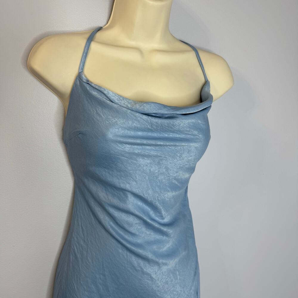 Hello Molly Drinks On Me Midi Slip Midi Dress Blue Women's S New - Picture 4 of 15